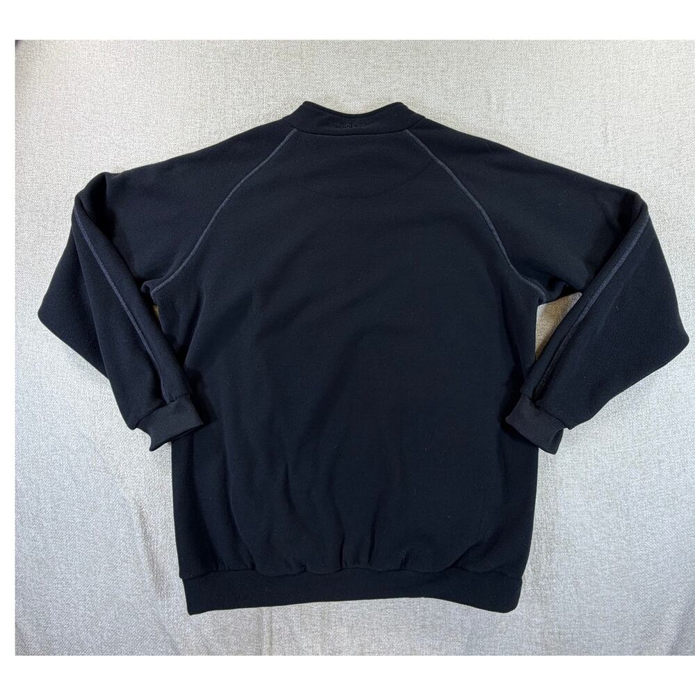 Straight Down Men Large Black Quarter Zip Long Sleeve Golf Pullover Performance - Picture 2 of 8